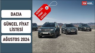 Dacia  Ağustos 2024 Fiyat Listesi  Güncel Fiyatlar [upl. by Iphlgenia]