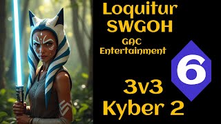 SWGOH Loquitur 3v3 GAC K2 M6 Rey Leia Malgus Beq [upl. by Adekan]