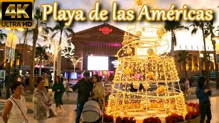 TENERIFE  PLAYA DE LAS AMÉRICAS  Christmas Mood on the Golden Mile 🎄 Christmas Lights 🎇 Dec 2022 [upl. by Savell475]