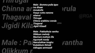 jigidi killadi karroke song with lyrics rga6293 [upl. by Stenger]