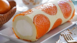 🍊 아름답고 맛있는 오렌지 롤케이크 꼭 만들어 보세요  Beautiful and delicious Orange Roll Cake [upl. by Boutis613]