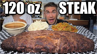 UNBEATEN 120oz TEXAS SALISBURY STEAK CHALLENGE Over 8lbs Raw amp Uncut  Biggest Hamburger Steak [upl. by Blinny]