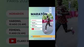 Horarios Maratón París 2024 paris2024 olympics maraton [upl. by Solnit]