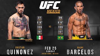 Cristian QUINONEZ vs Raoni BARCELOS Full FIGHT UFC MEXICO [upl. by Ahseela]