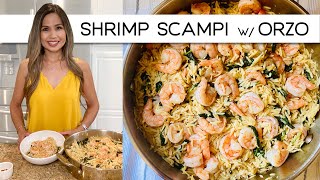 SHRIMP SCAMPI WITH ORZO  INSPIRED BY GIADA DE LAURENTIIS  PASTA WITH SHRIMP [upl. by Duwe]