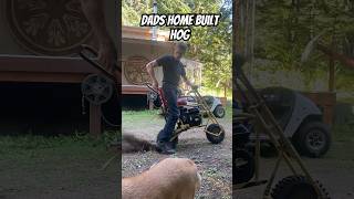 Dads home built hog custom chopper pitbike [upl. by Ahsimik89]