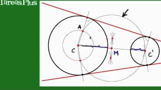 tangentes exteriores a dos circunferencias [upl. by Etnuad]