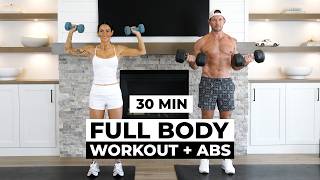 30 Min FULL BODY Workout at Home with Dumbbells  Abs [upl. by Otrebide]