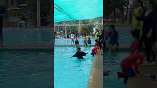 My balaes birthday celebrationSwimming with air bubble machine youtubeshorts shortvideo short [upl. by Asilaj452]