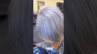 Silver Fox Bob silverfox naturalhair hairstyle dallashairstylist healthyhair 2142746147 [upl. by Shana]