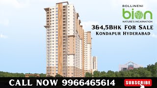 3 Bhk For Sale in Kondapur Hyderabad  Bollineni Bion  Gated Community Apartments [upl. by Nahshun979]