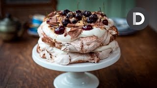 Chocolate Cherry Pavlova Recipe How to make Black Forest Pavlova [upl. by Enegue51]