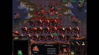 StarCraft Brood War  1 Zerg vs 7 Zerg vs 7 computers  Map Big Game Hunters [upl. by Olivero]