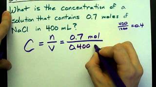 How to Calculate Concentration from Volume and Moles [upl. by Lenuahs]