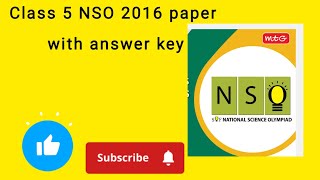 NSO question paper class 5 2016 Set A paper with answer key nso class 5 [upl. by Ozzy]