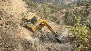 Making New DANGEROUS Hilly RoadWith JCB Backhoe  Bulldozer World [upl. by Debbee970]