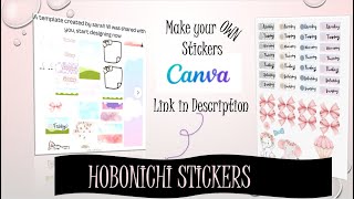 CANVA Template  Make your own Hobonichi Stickers [upl. by Attenaj]