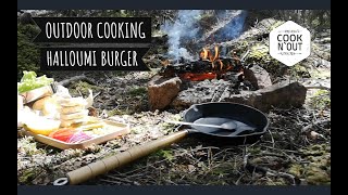 Outdoor Cooking  Halloumi Burger  Forest Kitchen [upl. by Aidualk]