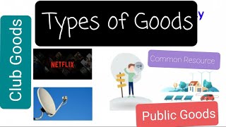 TYPES OF GOODS PRIVATE GOODS PUBLIC GOODS COMMON RESOURCES and CLUB GOODS [upl. by Kcire147]