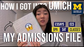 HOW I GOT INTO UMICH full tuition  Reading My Admissions File [upl. by Ramas]