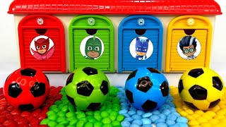 Oddly ASMR Garage l How I Made 4 Rainbow Superhero PJ Masks Mixing Rainbow Ball of 4 Color ASMR [upl. by Llenrev]