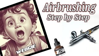 Airbrushing for beginners monochrome portrait painting [upl. by Libbi]