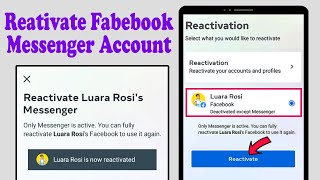 How to reactivate Facebook messenger account after deactivating  reactivate messenger account FB id [upl. by Aynot441]