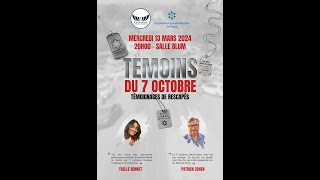 Soirée « Témoins du 7 octobre » du 13032024 – Consistoire Israélite du BasRhin [upl. by Erleena367]