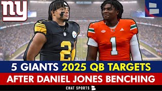 TOP 5 Giants 2025 QB Targets After Benching Daniel Jones [upl. by Theurich98]