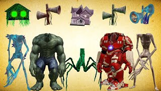 WRONG HEADS GREEN HOUSE HEAD SIREN HEAD HULKBUSTER SCARY HOUSE SIREN HEAD HULK SIREN HEAD ICE [upl. by Lamdin]