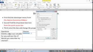 how to insert DropDown list content control contain in word 2010 [upl. by Hurley]