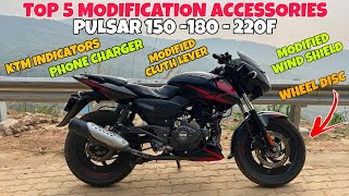 Top 5 Modification Accessories for Pulsar 150  Modification Tips amp Review 😍 [upl. by Fidele]