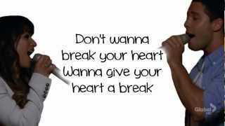 Glee  Give Your Heart A Break Lyrics [upl. by Bever]