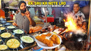 DELHI Street Food Viral Tour 99 Unlimited Momo  Pav Bhaji Tikki Chole Kathi Kebab Dahi Bhalla [upl. by Nat]