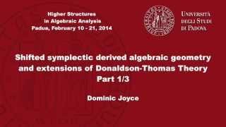 Dominic Joyce  Shifted symplectic derived algebraic geometry 13 [upl. by Millham203]