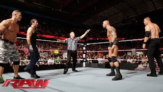 John Cena amp Dean Ambrose vs Randy Orton amp Kane Raw Sept 29 2014 [upl. by Yentruocal491]