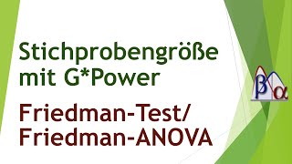 Stichprobengröße beim FriedmanTest mit GPower [upl. by Ayik823]