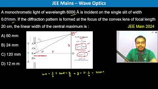 A monochromatic light of wavelength 6000 Å is incident on the single slit of width 001mm If the [upl. by Lebasi941]