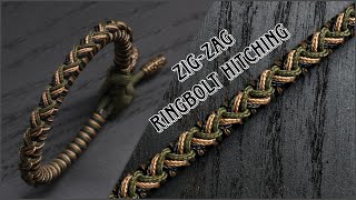 HOW TO MAKE ZIG ZAG RINGBOLT HITCHING PARACORD BRACELET EASY PARACORD TUTORIAL DIY [upl. by Llerrehs]