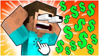 FIQUEI MILIONÁRIO NO MINECRAFT  Minecraft Clicker [upl. by Eadrahc]