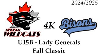 2425 U15B Wildcats vs Buffalo Bisons  Lady Generals Fall Classic [upl. by Tosch]