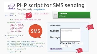 PHP script for SMS sending [upl. by Tterrej89]