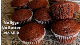 Eggless Chocolate Muffins Recipe  No Eggs No Butter No Milk Muffins Recipe [upl. by Llenrahc]