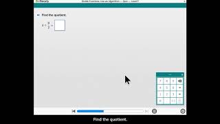 quiz Divide Fractions Use an algorithim  quiz  level F sorry no sound [upl. by Ahseyi300]