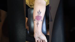 Unalome Lotus Tattoo shorts viralshorts viralvideo hubballi dharwad needlenskin sudarshangm [upl. by Ermengarde842]