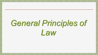 General Principles of Law [upl. by Bick801]