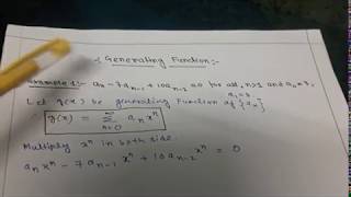 Generating Function Example1STEP BY STEP  Part2  Recurrence  Discrete Math [upl. by Hamish]