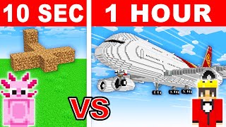 10 Seconds vs 1 Hour  Airplane Build Challenge in Minecraft [upl. by Eliason]