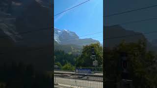 Beautiful Train Station of Wengen travel swissvillage mountains wengen [upl. by Ahsinirt]