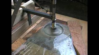 Cutting a 6 inch disk from 19mm glass for telescope mirror [upl. by Zemaj]